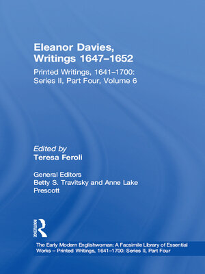 cover image of Eleanor Davies, Writings 1647�1652